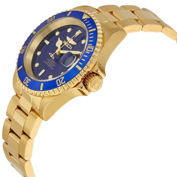 NWT Authentic Invicta Pro Diver Automatic Blue Dial Yellow Gold-plated Men's Wat - Picture 2 of 3